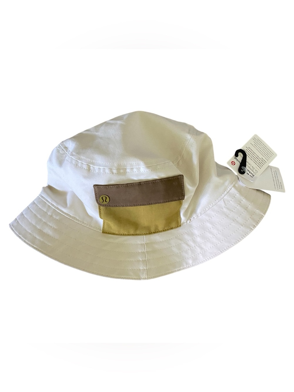 Lululemon On My Level Logo Pocket Bucket Hat Ivory Unisex Size M L NWT Gorpcore